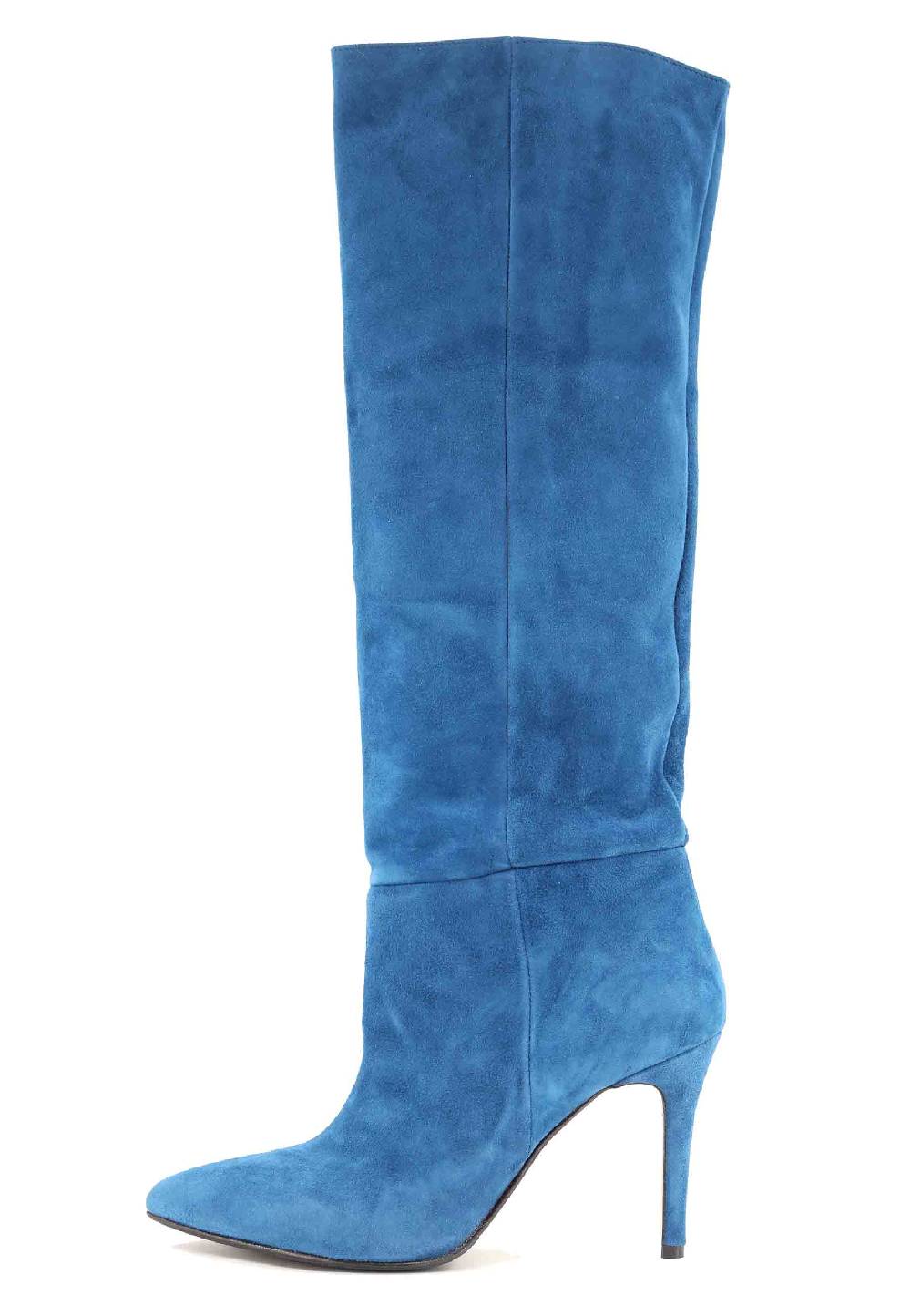 L'ARIANNA Stivali ST1242 da donna in camoscio blu Pezzi Unici