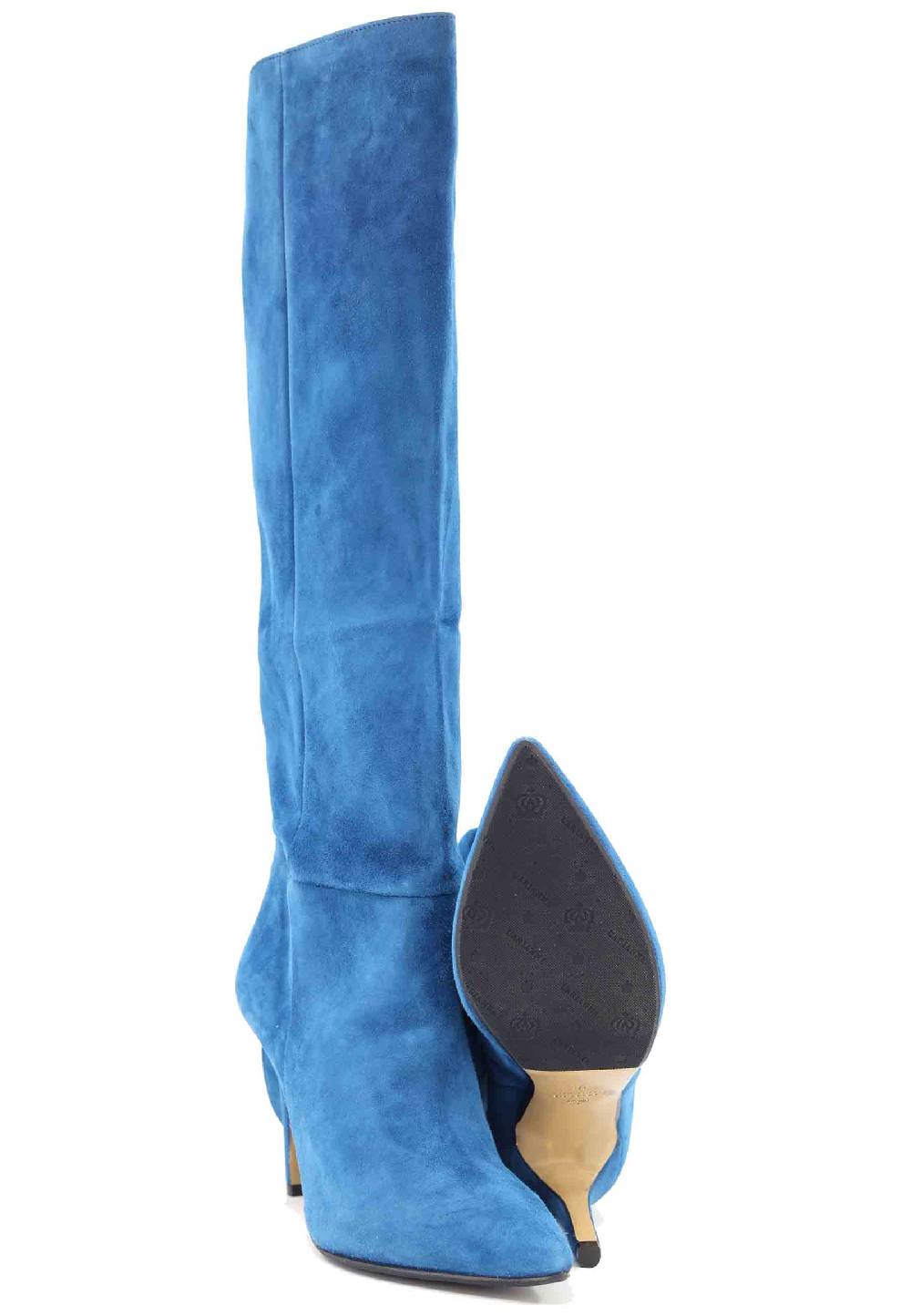 L'ARIANNA Stivali ST1242 da donna in camoscio blu Pezzi Unici