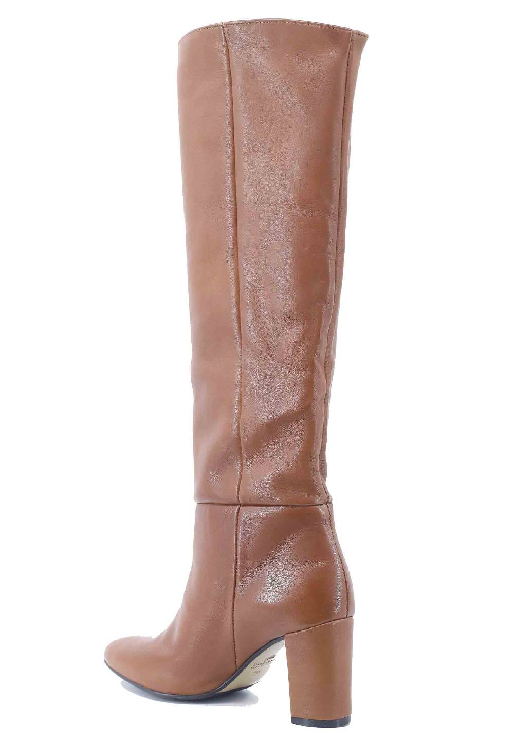 L'ARIANNA Stivali donna ST1593 a tubo in pelle cuoio con gambale alto Convenienza