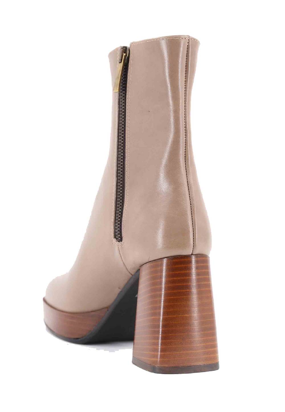 L'ARIANNA Stivaletti TR1665 in pelle taupe con tacco alto e plateau Saldi