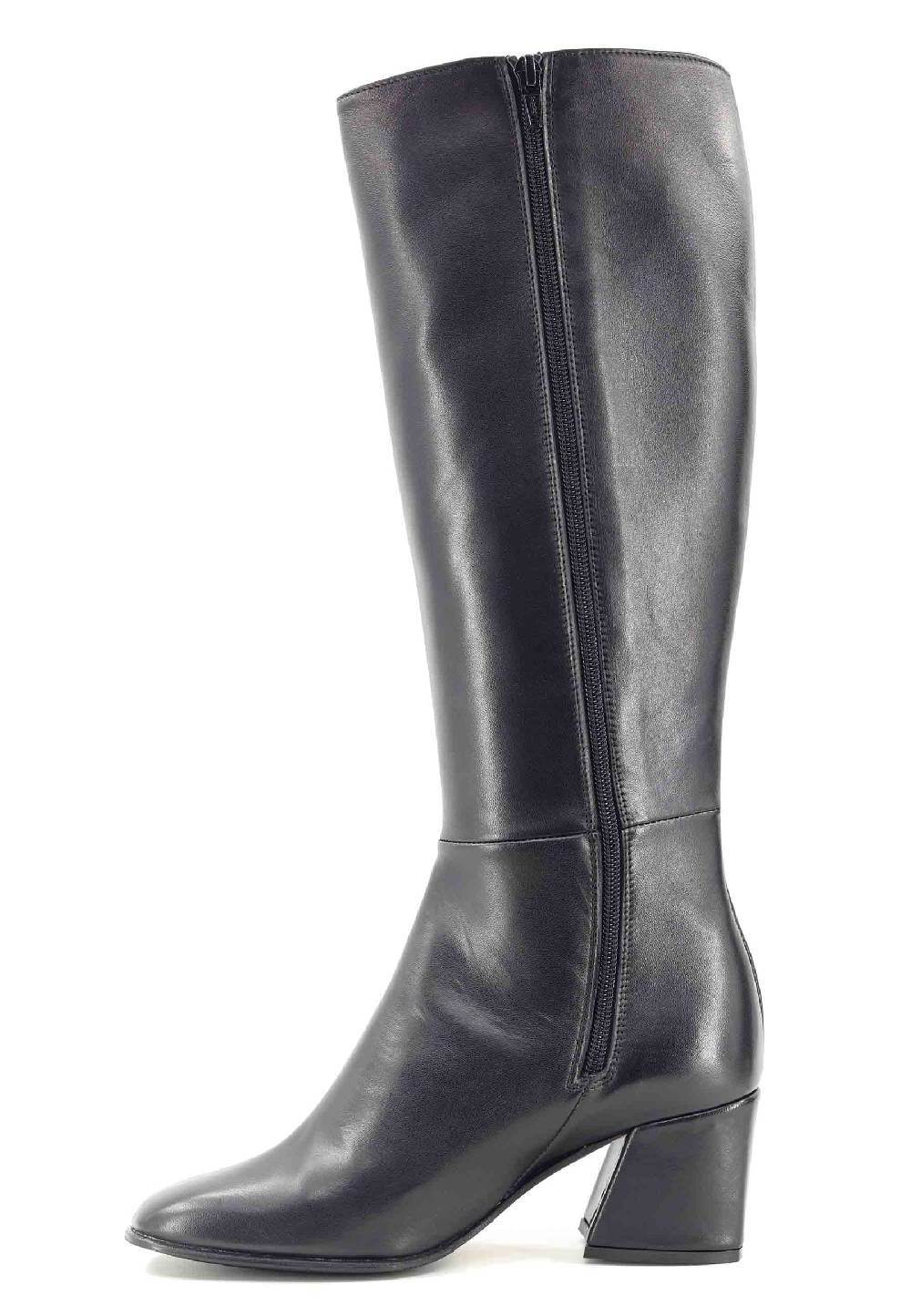 L'ARIANNA Stivali con zip st1302 da donna in pelle nera con punta quadrata Offerte