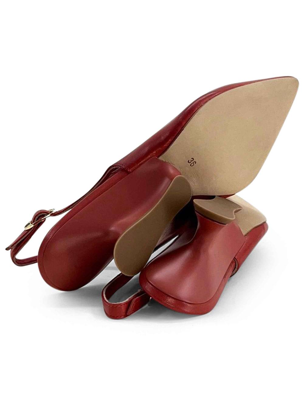 L'ARIANNA decollete ch1754/z slingback color LOBSTER con tacco a zeppa l'arianna Moda