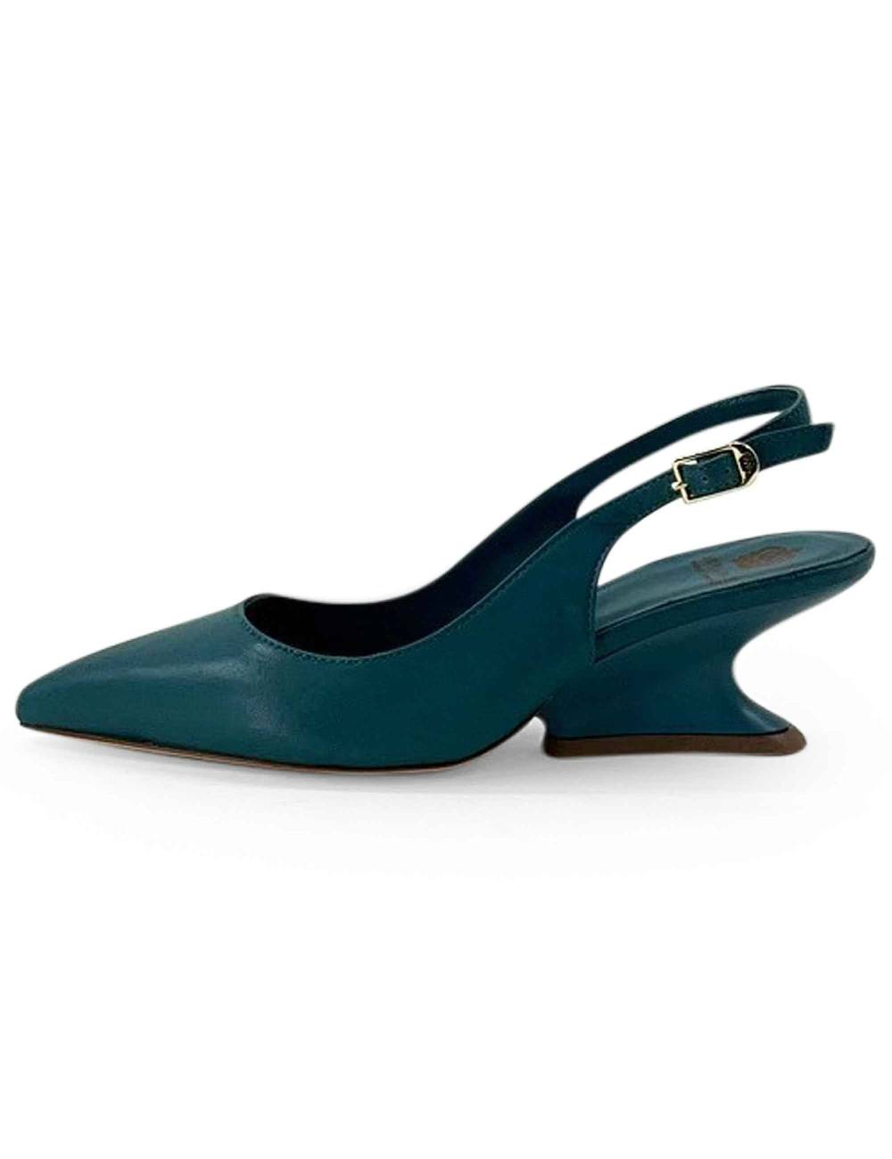L'ARIANNA decollete ch1754/z slingback color ARCADIA con tacco a zeppa l'arianna Italy