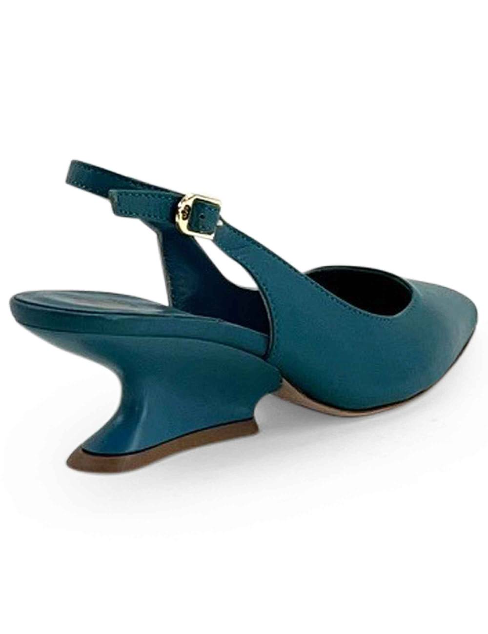 L'ARIANNA decollete ch1754/z slingback color ARCADIA con tacco a zeppa l'arianna Italy