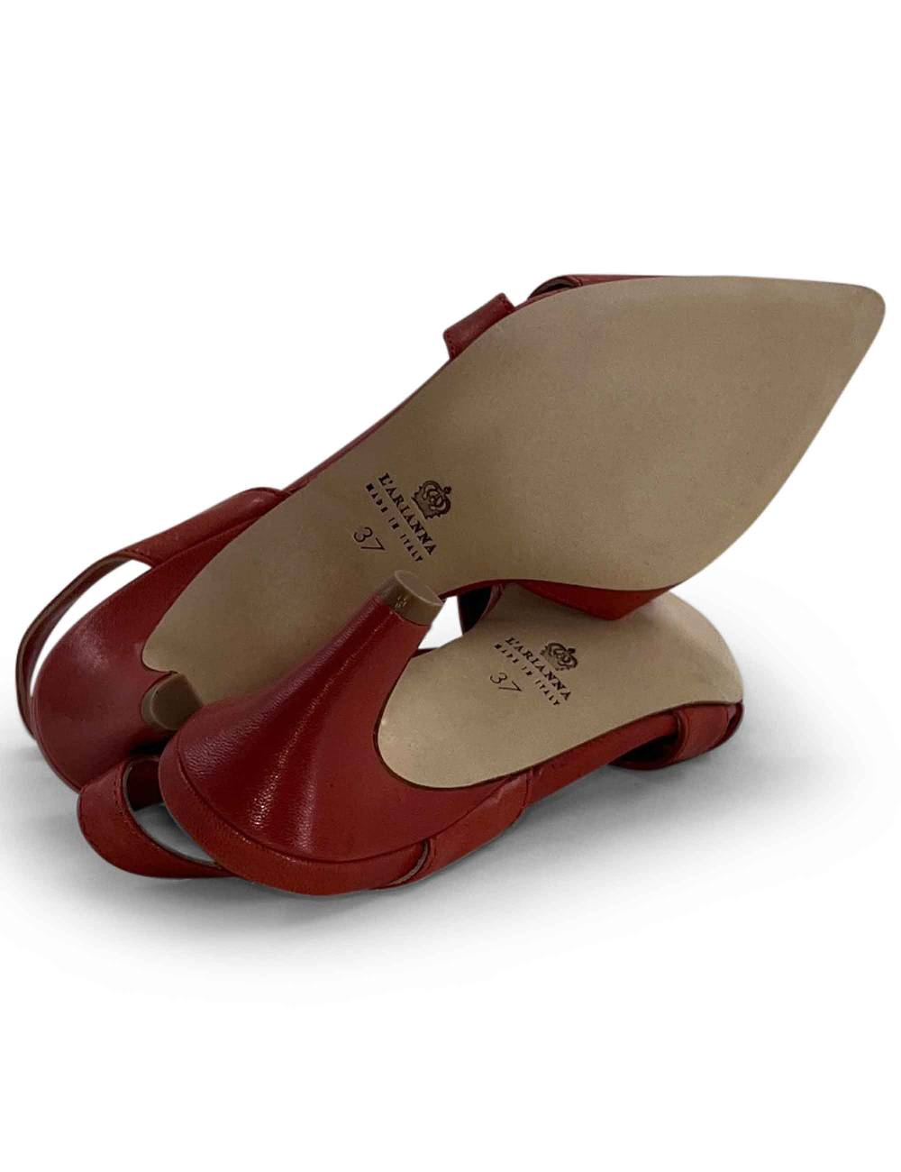 L'ARIANNA Decollete CH1721 da donna in pelle color lobster Nuovo