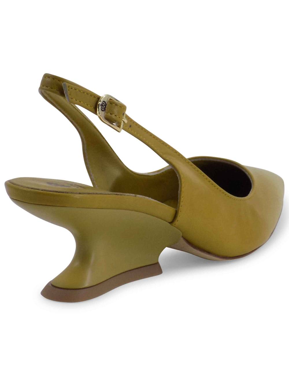 L'ARIANNA decollete ch1754/z slingback color cedro con tacco a zeppa l'arianna Promozione