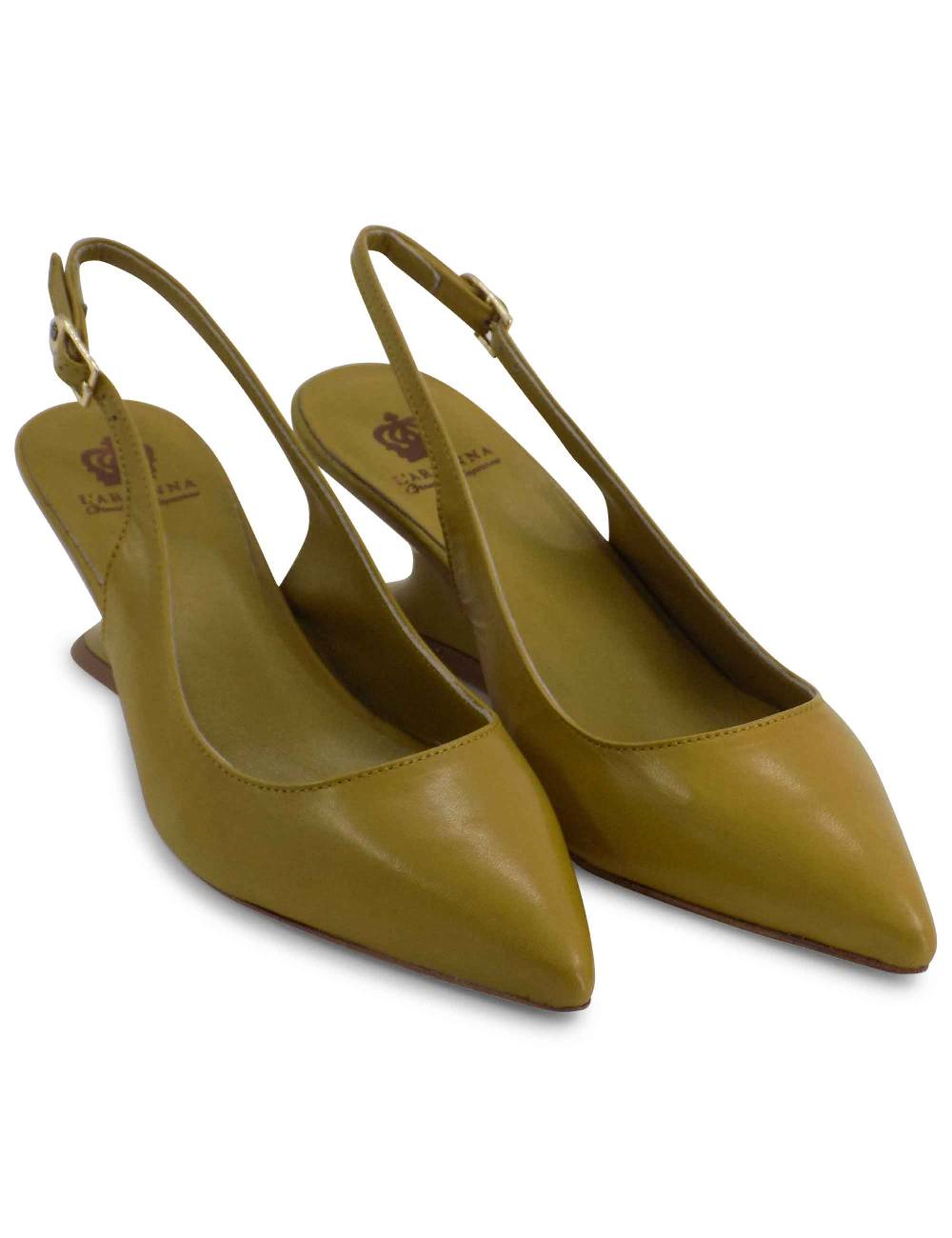 L'ARIANNA decollete ch1754/z slingback color cedro con tacco a zeppa l'arianna Promozione