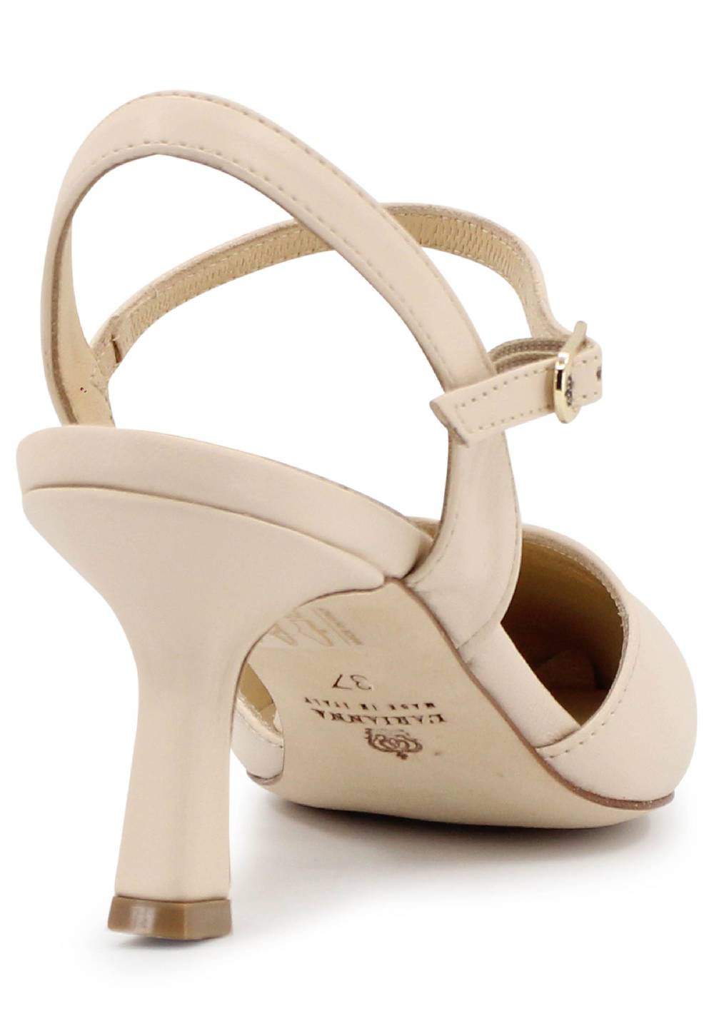 L'ARIANNA Decollete de1541 donna in pelle beige con cinturino alla caviglia Presa