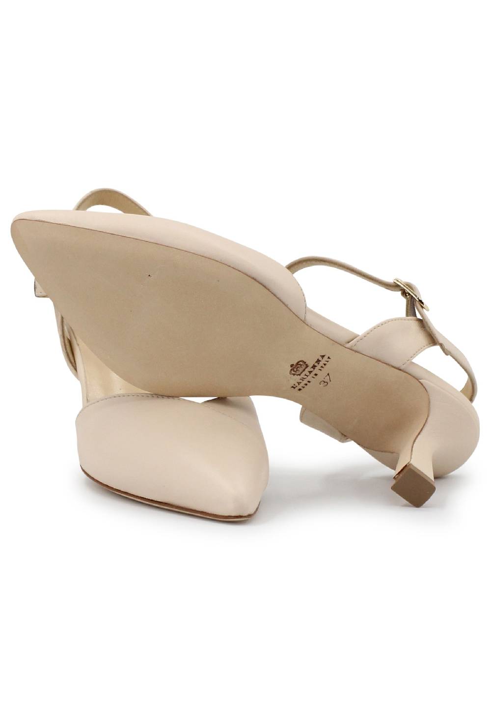 L'ARIANNA Decollete de1541 donna in pelle beige con cinturino alla caviglia Presa