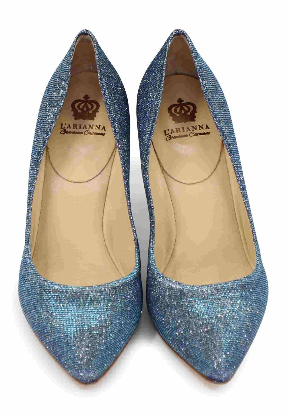 L'ARIANNA Decollete DE1002/RT donna in tessuto lux demin con tacco alto Economico
