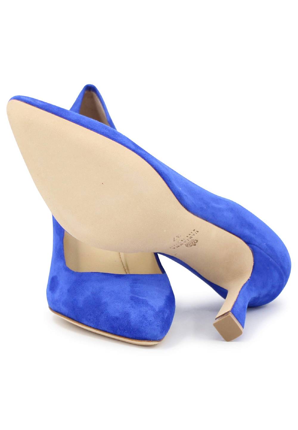 L'ARIANNA Decollete DE1002/RT donna in camoscio blu con tacco alto Outlet