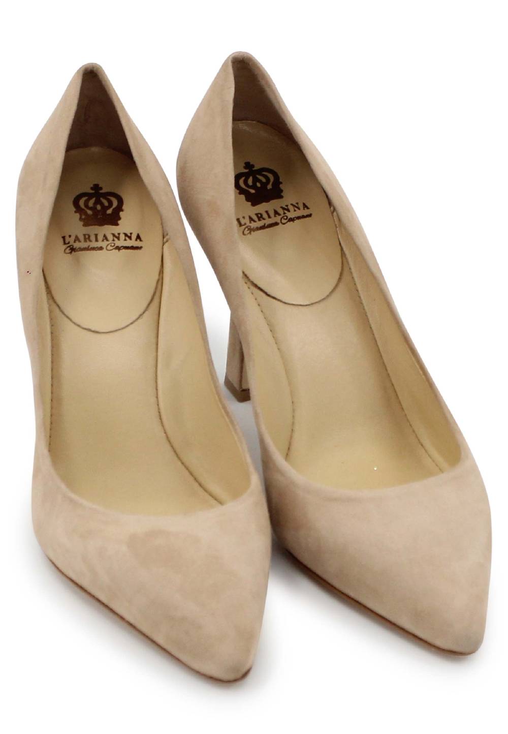 L'ARIANNA Decollete DE1002/RT in camoscio nude con tacco alto In Vendita