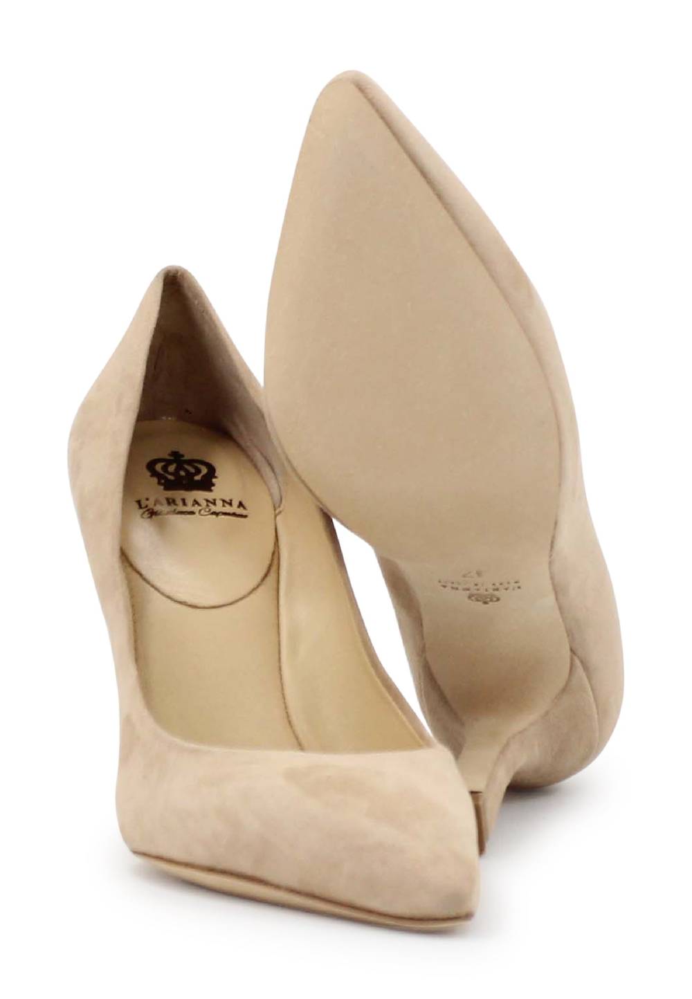 L'ARIANNA Decollete DE1002/RT in camoscio nude con tacco alto In Vendita