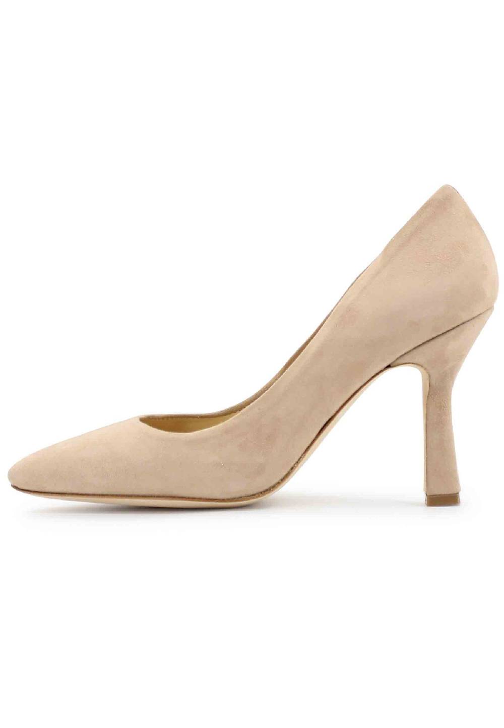 L'ARIANNA Decollete DE1002/RT in camoscio nude con tacco alto In Vendita