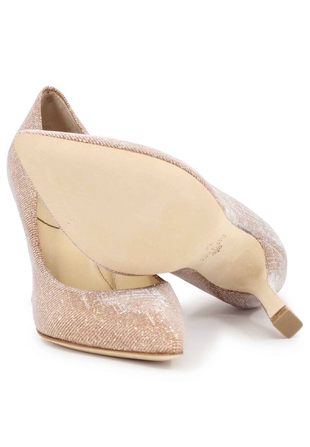 L'ARIANNA Decollete DE1002/RT donna in tessuto lux pesca con tacco alto Saldi Di Fabbrica
