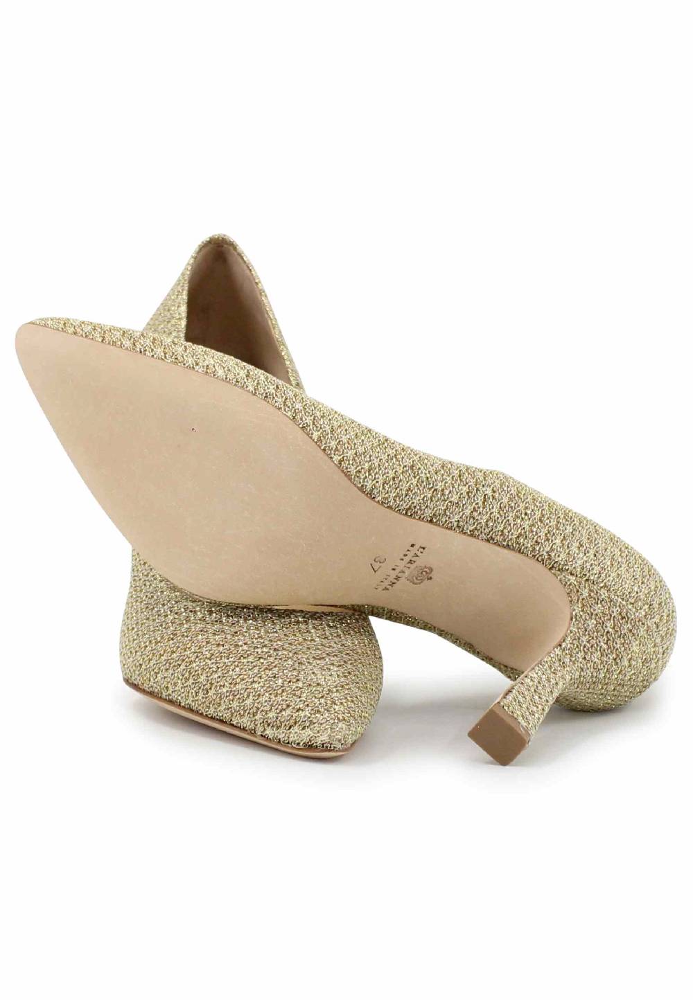 L'ARIANNA Decollete DE1002/RT in tessuto tolosa oro con tacco alto Negozio