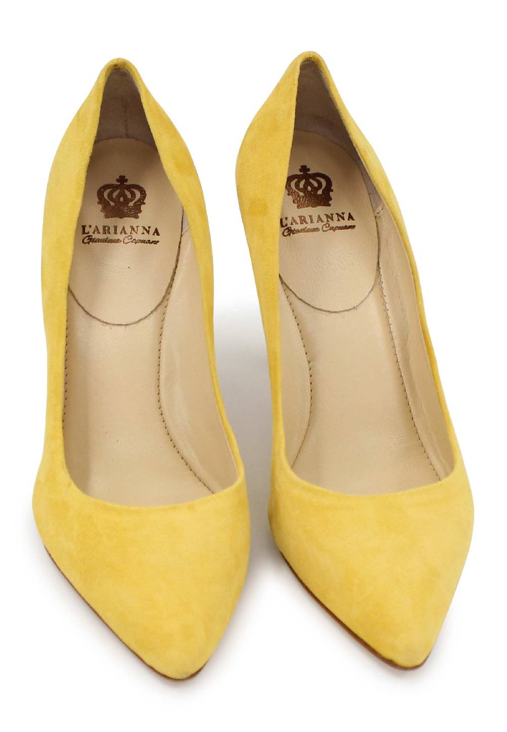 L'ARIANNA Decollete DE1002/RT donna in camoscio giallo con tacco alto Moda