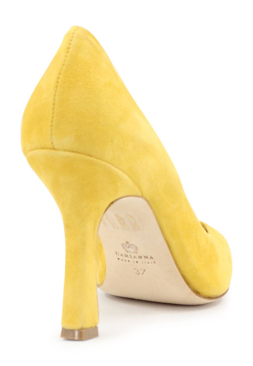 L'ARIANNA Decollete DE1002/RT donna in camoscio giallo con tacco alto Moda