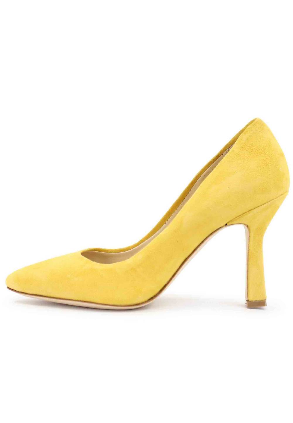 L'ARIANNA Decollete DE1002/RT donna in camoscio giallo con tacco alto Moda