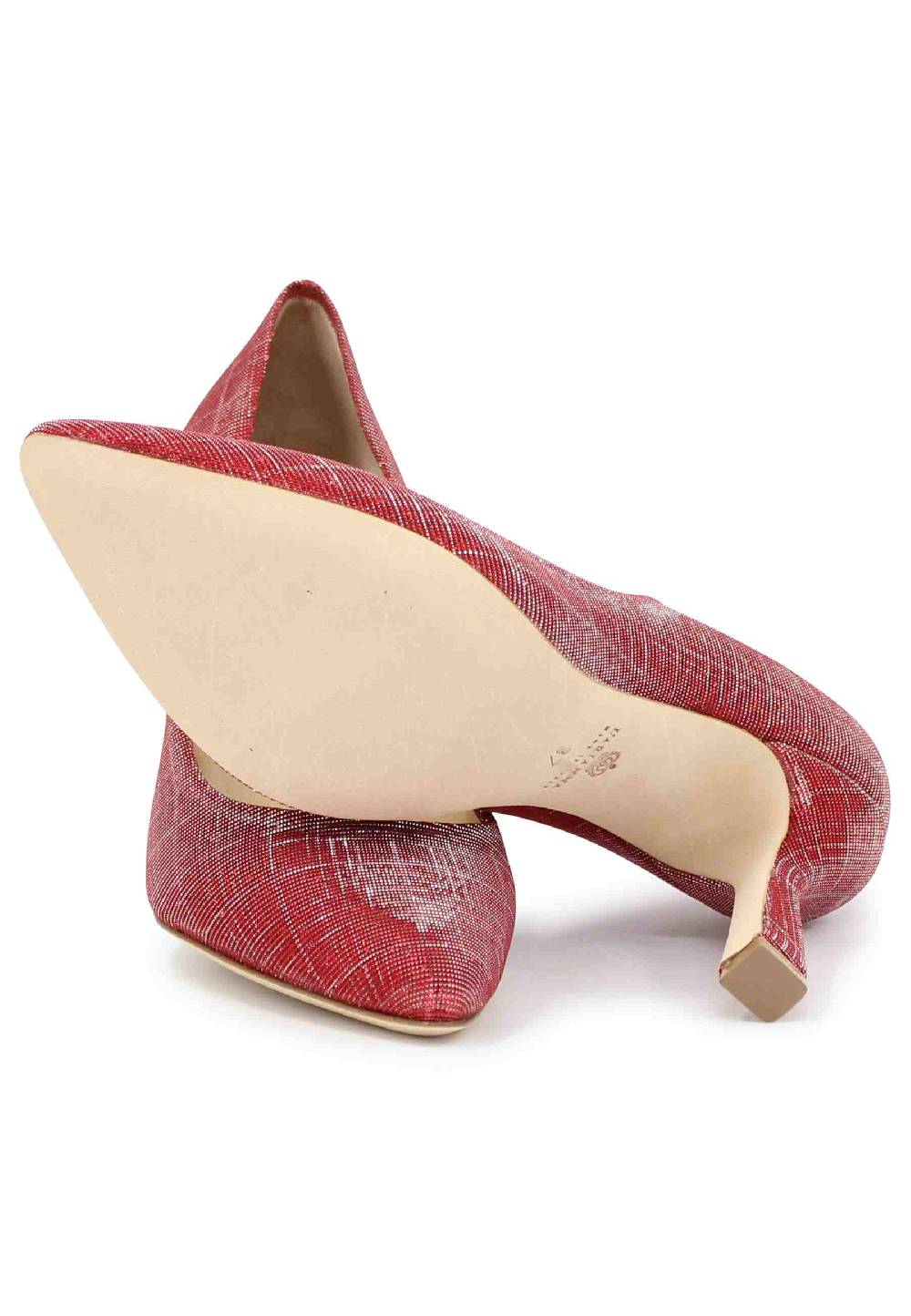 L'ARIANNA Decollete DE1002/RT donna in tessuto lux rosso con tacco alto 2025