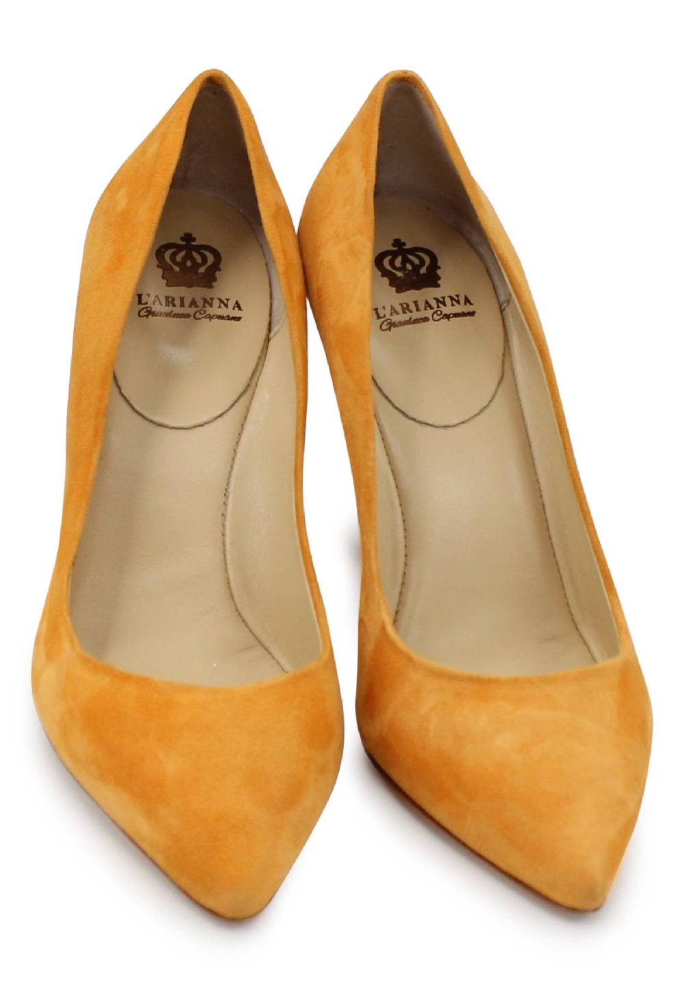 L'ARIANNA Decollete DE1002/RT donna in camoscio arancione con tacco alto Nuovo