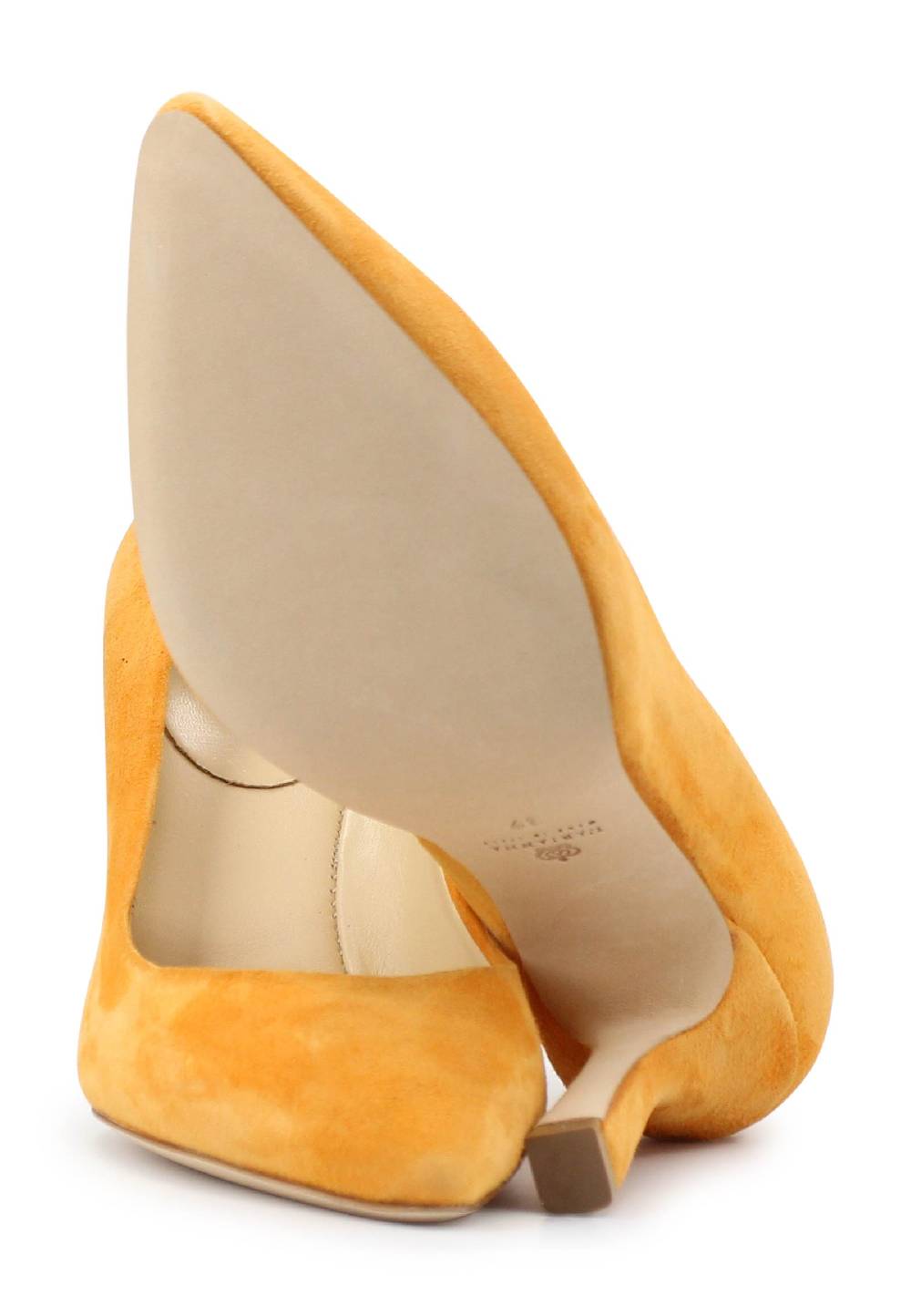 L'ARIANNA Decollete DE1002/RT donna in camoscio arancione con tacco alto Nuovo