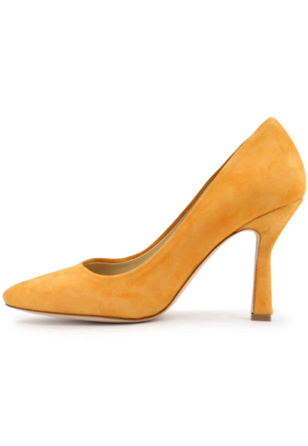L'ARIANNA Decollete DE1002/RT donna in camoscio arancione con tacco alto Nuovo