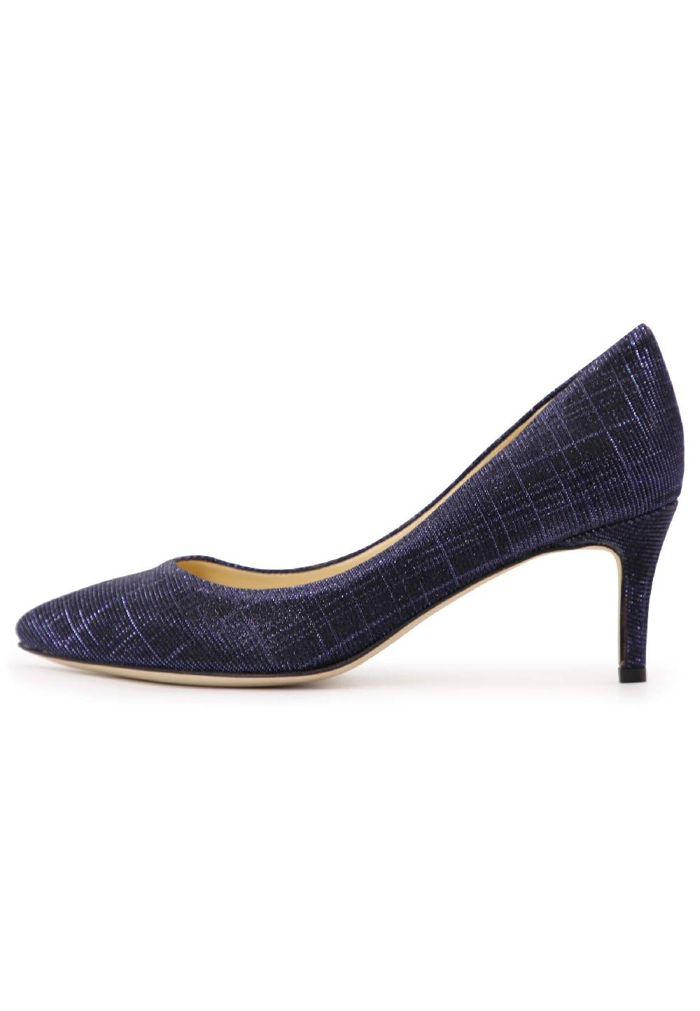 L'ARIANNA Decollete donna in tessuto lux blu con tacco sottile Qualità
