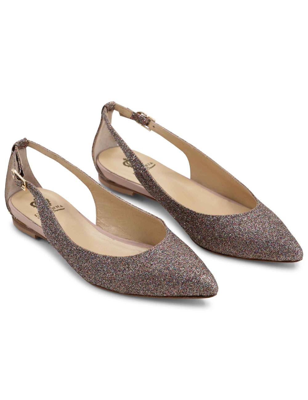 L'ARIANNA BALLERINE BL1599 DA DONNA IN tessuto luxury multicolor CON TACCO BASSO L'ARIANNA Qualità Garantita