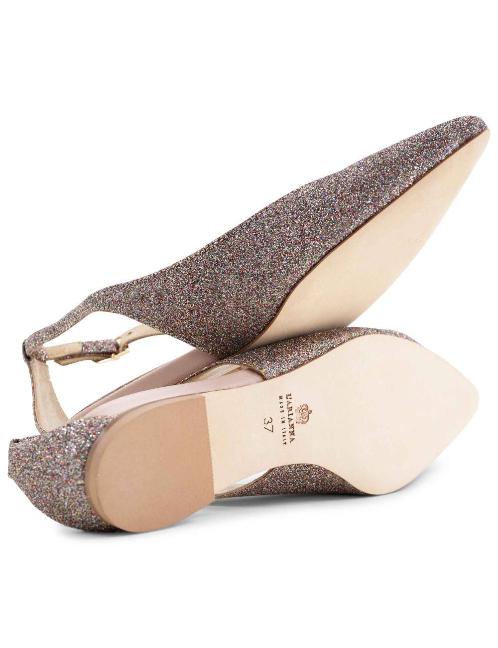L'ARIANNA BALLERINE BL1599 DA DONNA IN tessuto luxury multicolor CON TACCO BASSO L'ARIANNA Qualità Garantita