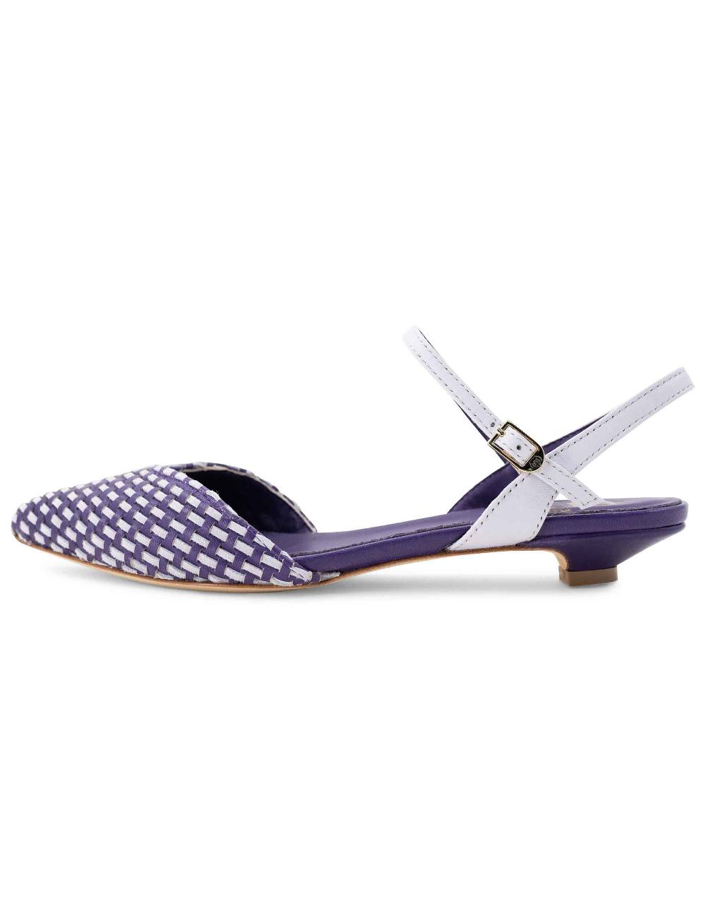L'ARIANNA Ballerine BL1488/rt da donna in pelle viola e camoscio perla con cinturino alla caviglia Promozione Limitata