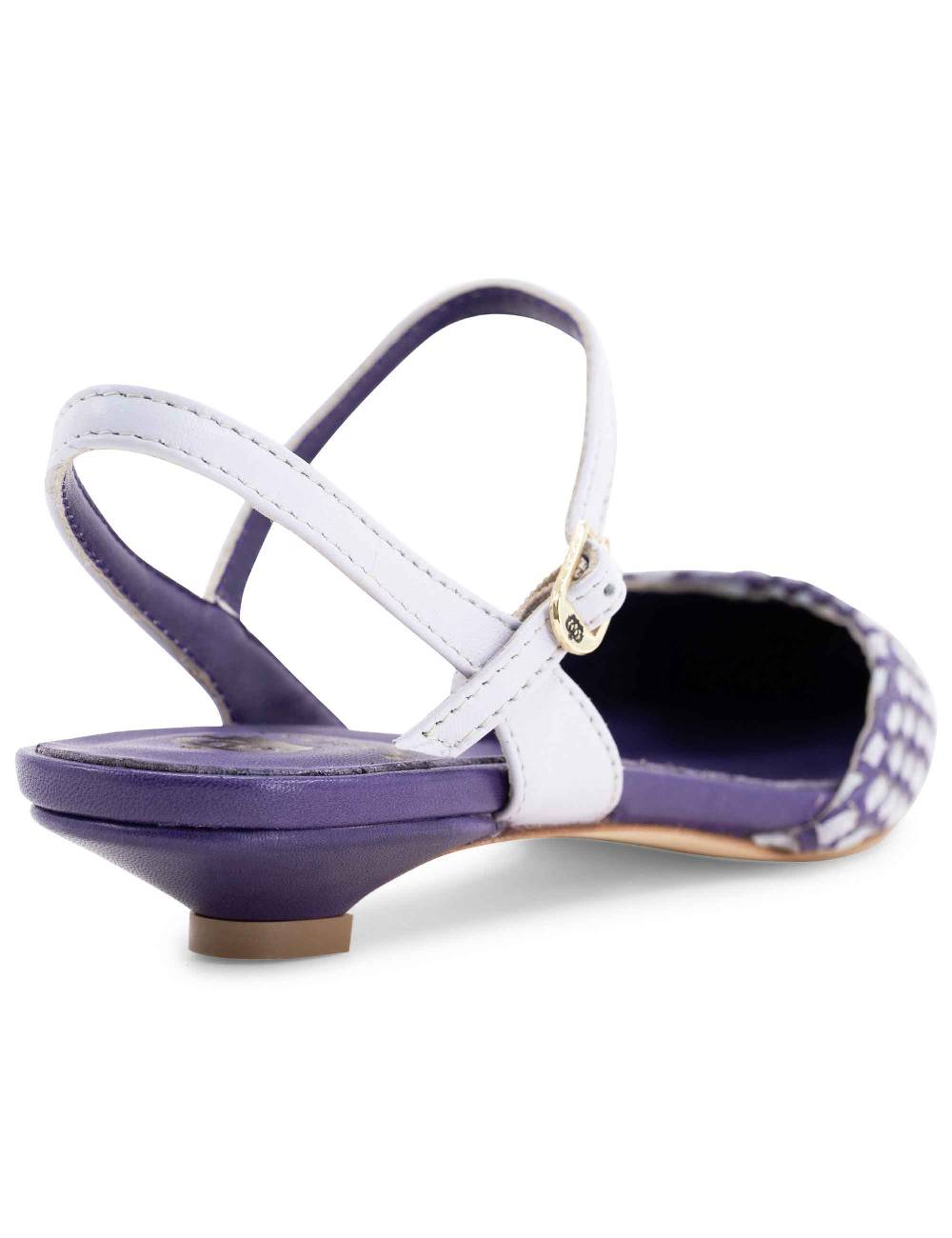 L'ARIANNA Ballerine BL1488/rt da donna in pelle viola e camoscio perla con cinturino alla caviglia Promozione Limitata