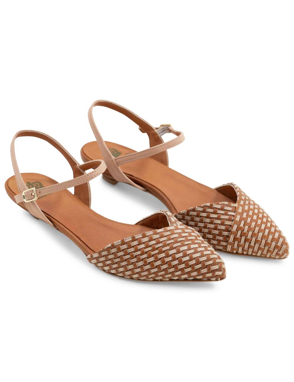 L'ARIANNA Ballerine BL1488/rt da donna in cuoio e nude con cinturino alla caviglia L'Arianna Fino Al -60%