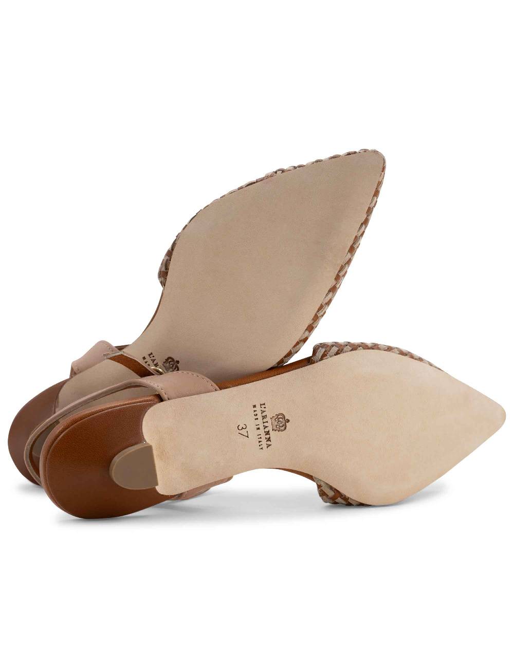 L'ARIANNA Ballerine BL1488/rt da donna in cuoio e nude con cinturino alla caviglia L'Arianna Fino Al -60%