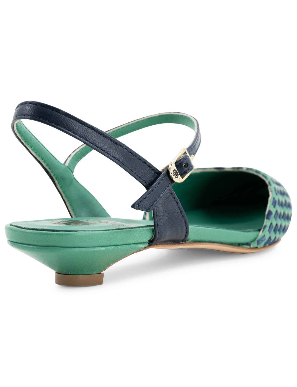 L'ARIANNA Ballerine BL1488/rt da donna in pelle verde e camoscio abisso con cinturino alla caviglia L'Arianna Shopping Online