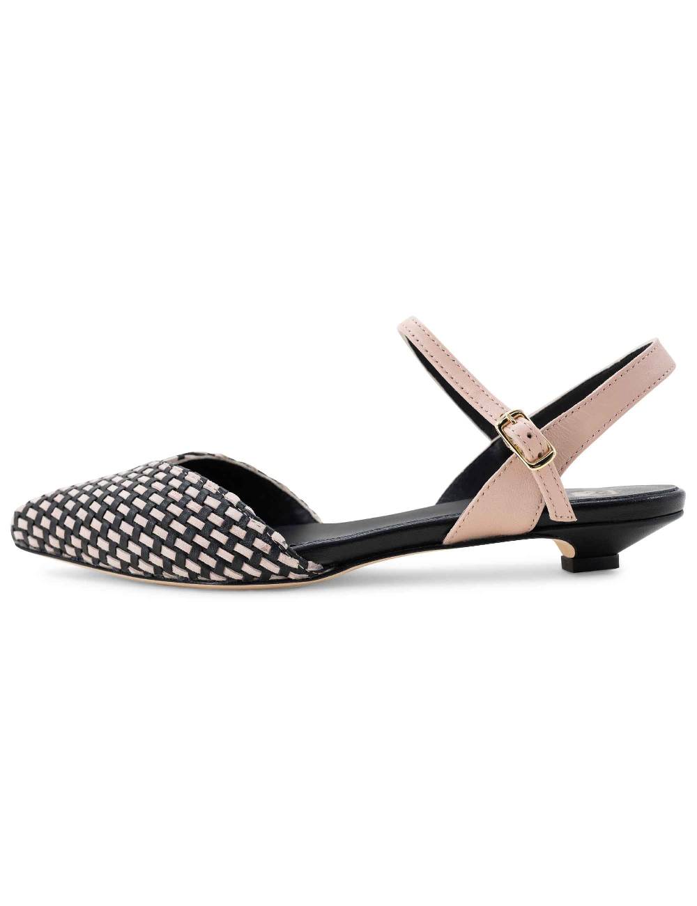 L'ARIANNA Ballerine BL1488/rt da donna in camoscio nero e couture con cinturino alla caviglia Affare Del Giorno