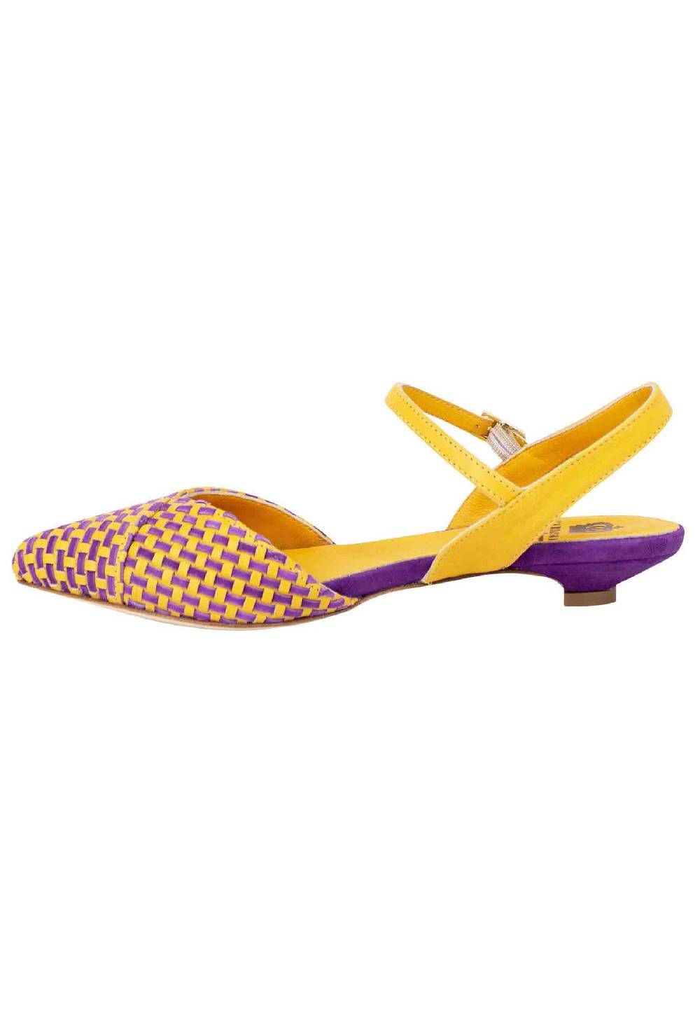 L'ARIANNA Ballerine BL1488/rt da donna in camoscio giallo e mattone con cinturino alla caviglia l'arianna Novità