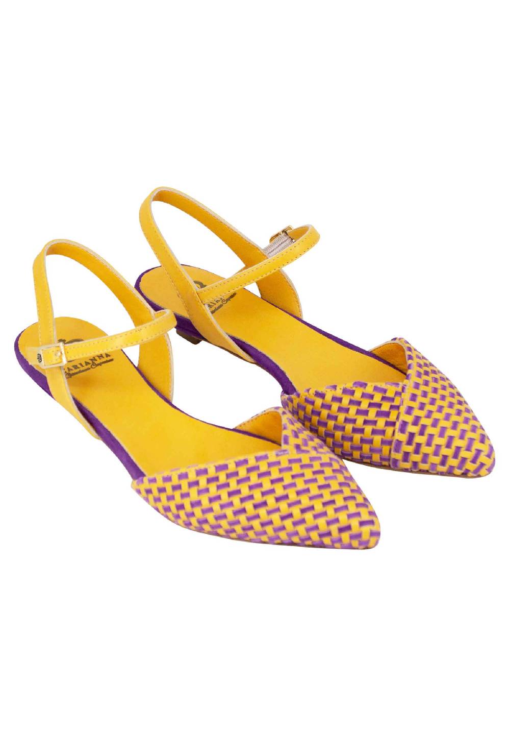 L'ARIANNA Ballerine BL1488/rt da donna in camoscio giallo e mattone con cinturino alla caviglia l'arianna Novità
