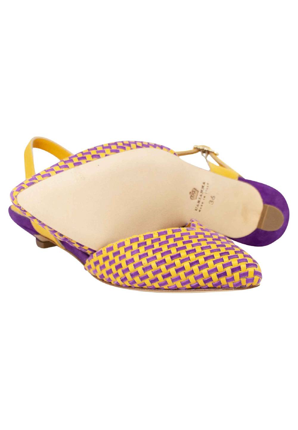 L'ARIANNA Ballerine BL1488/rt da donna in camoscio giallo e mattone con cinturino alla caviglia l'arianna Novità