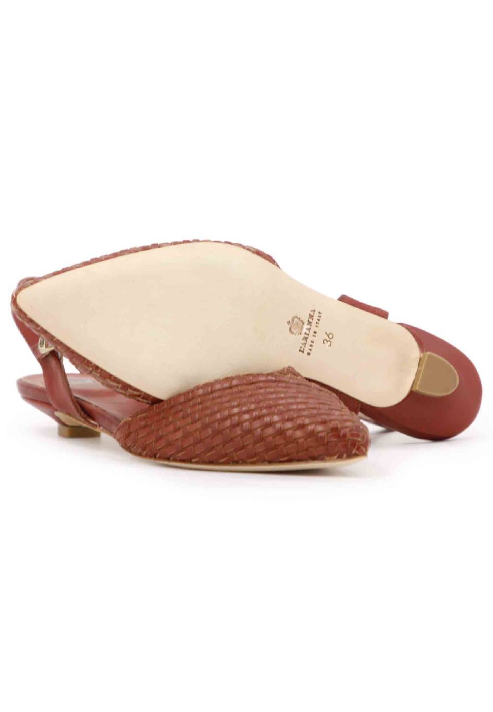 L'ARIANNA Ballerine BL1488/rt da donna in camoscio mattone con cinturino alla caviglia Sconto