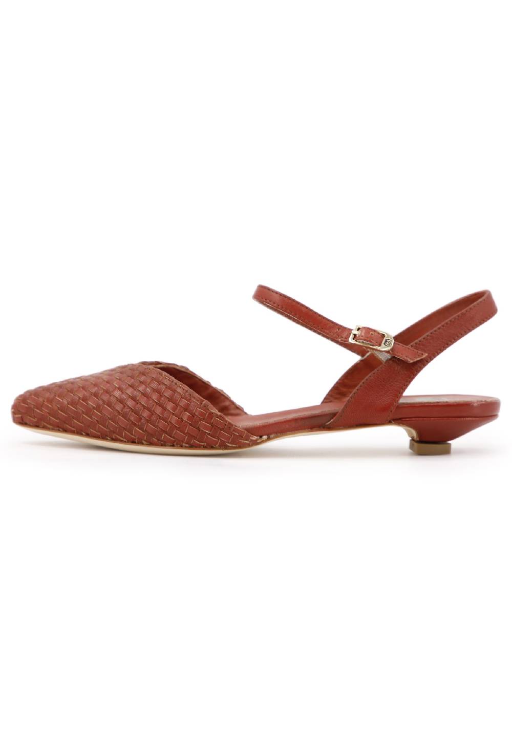 L'ARIANNA Ballerine BL1488/rt da donna in camoscio mattone con cinturino alla caviglia Sconto