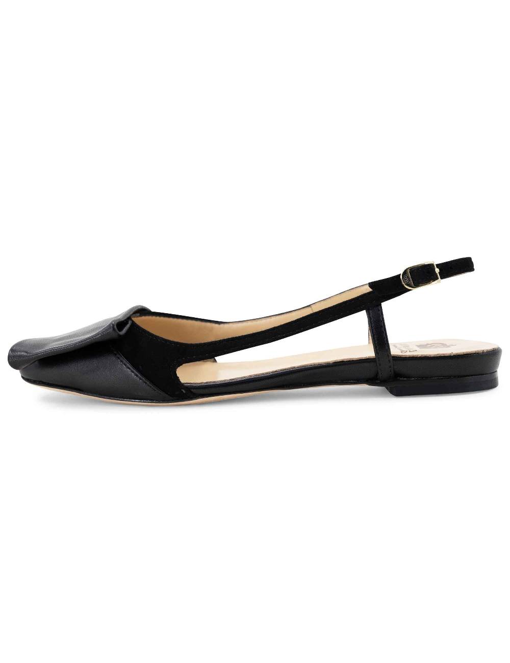 L'ARIANNA BALLERINE CH1626 IN PELLE E CAMOSCIO NERO DA DONNA CON TACCO BASSO E CINTURINO SLINGBACK L'ARIANNA Economico