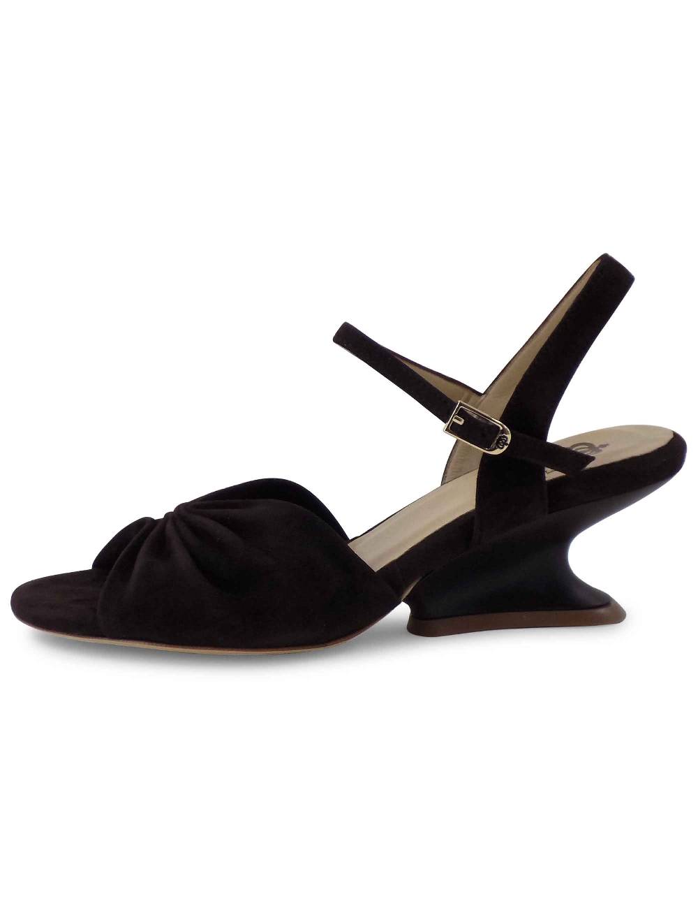 L'ARIANNA Sandali ds1736/z in camoscio testa di moro con tacco a zeppa Offerte