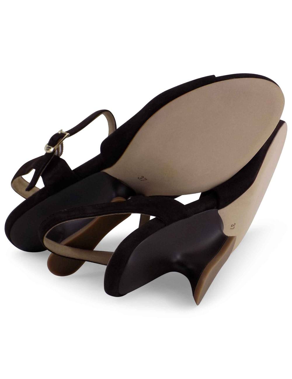 L'ARIANNA Sandali ds1736/z in camoscio testa di moro con tacco a zeppa Offerte