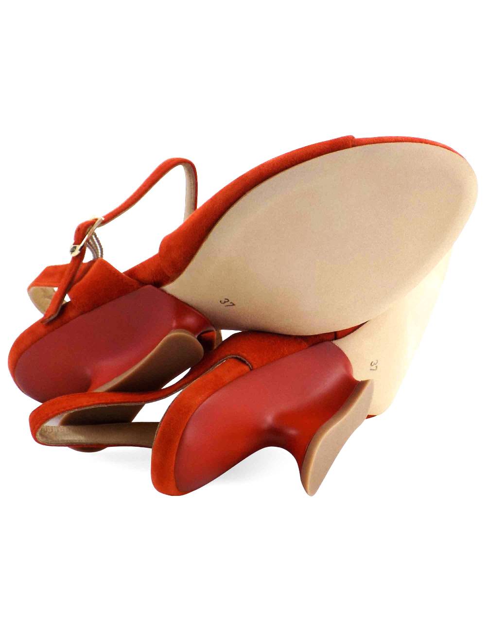 L'ARIANNA Sandali ds1736/z in camoscio arancione con tacco a zeppa Hotsell