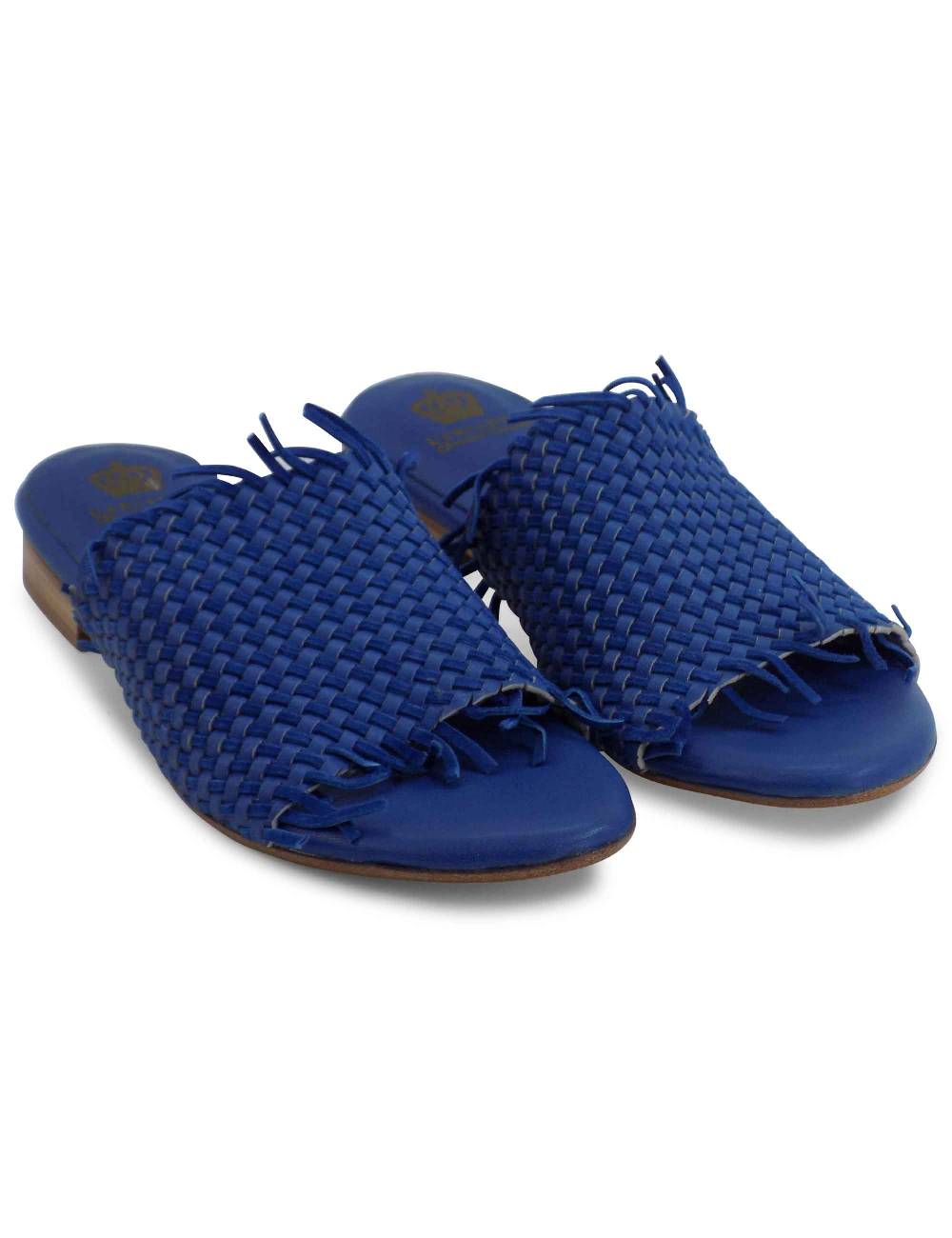 L'ARIANNA Sandali CB1259 bassi donna in pelle intrecciata OCEANO Vendita Calda