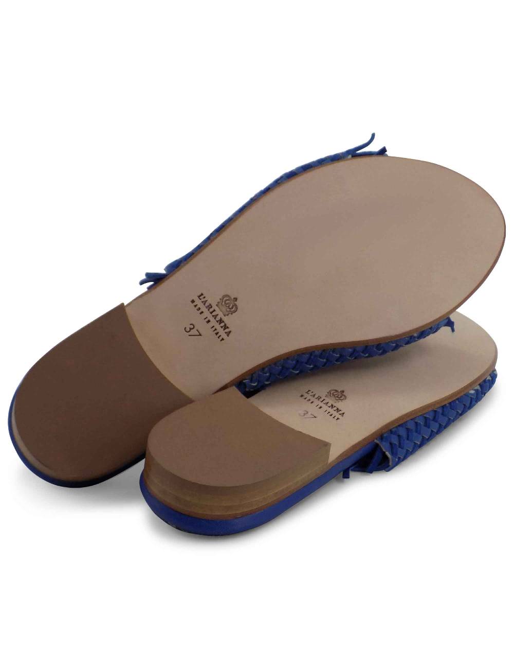 L'ARIANNA Sandali CB1259 bassi donna in pelle intrecciata OCEANO Vendita Calda