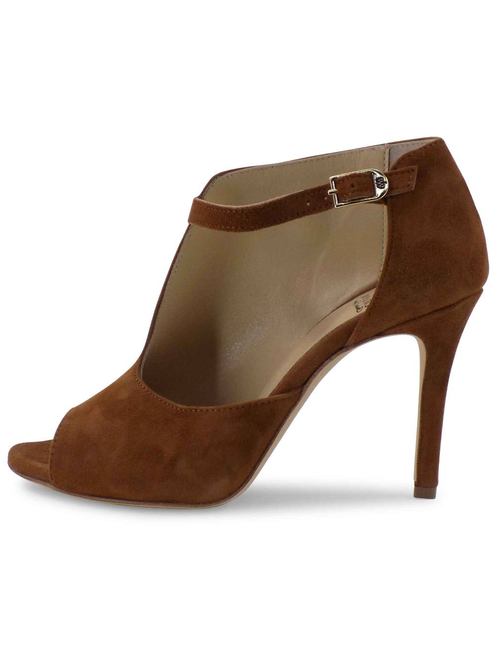 L'ARIANNA sandali open toe sp8000 donna in camoscio color cuoio tacco alto Vendita Economica