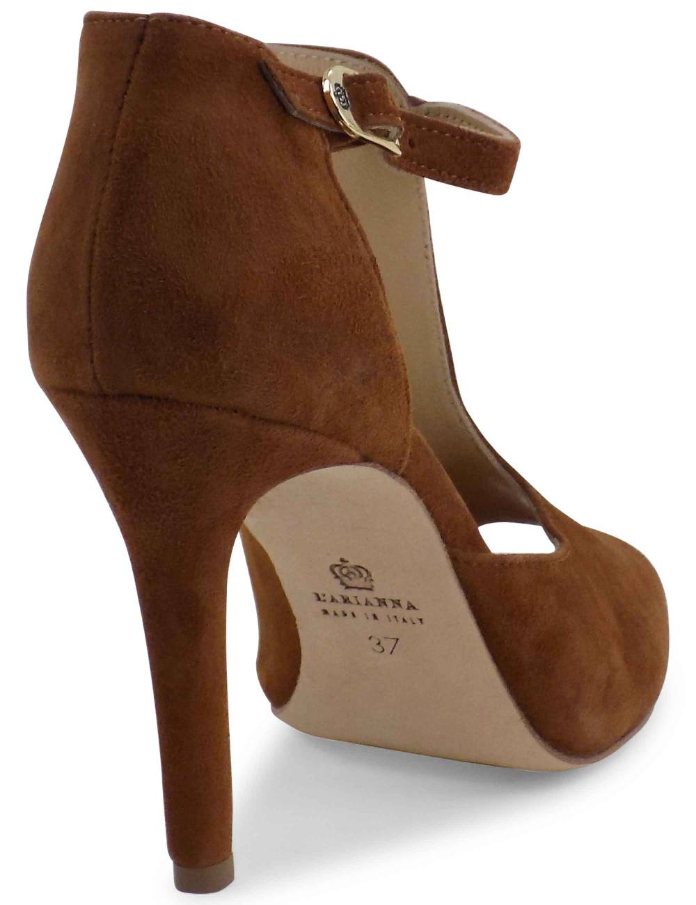 L'ARIANNA sandali open toe sp8000 donna in camoscio color cuoio tacco alto Vendita Economica