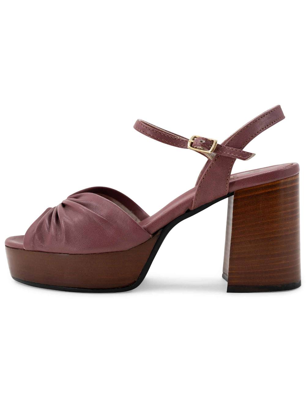 L'ARIANNA Sandali ds1648 da donna in pelle couture con tacco e plateau in cuoio L'Arianna I Più Venduti